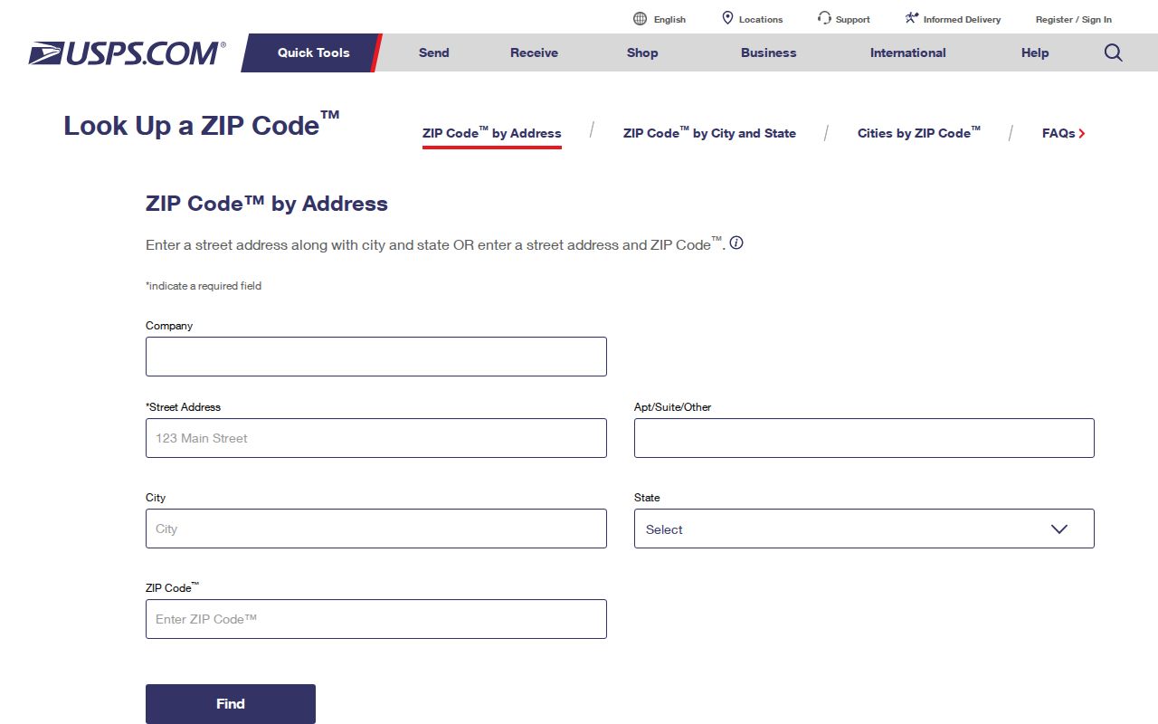 Buckhall ZIP code directory USPS address lookup fields